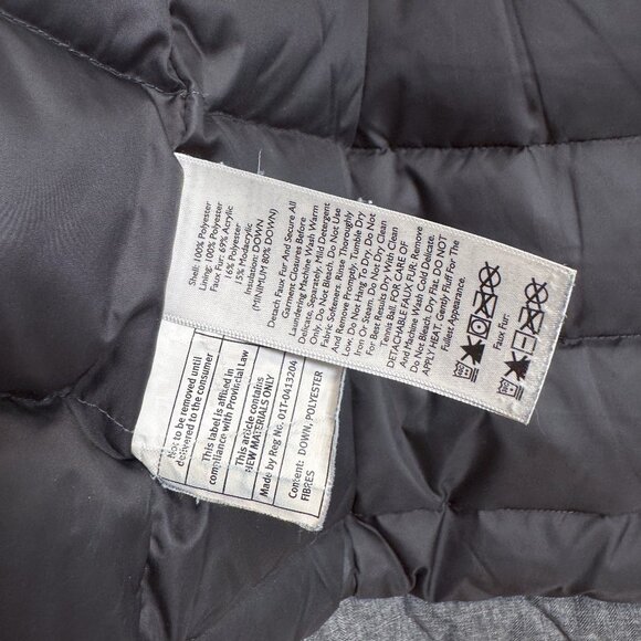 Eddie Bauer Weather Edge 650 Down Gray Hooded Parka Coat Women's Size XS - Picture 11 of 14